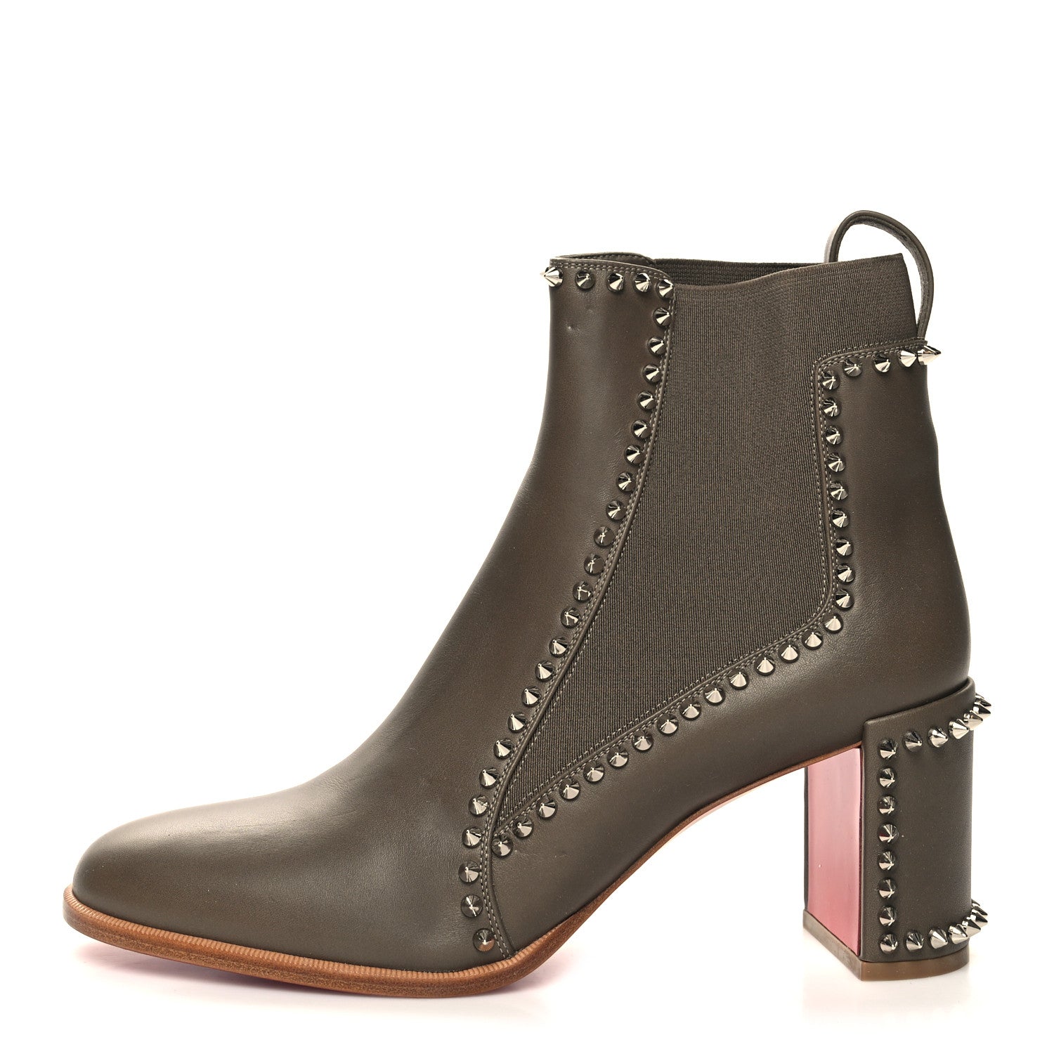 Christian Louboutin Calfskin Spikes Zefira Outline 85 Boots 41 Beige 1 of 8