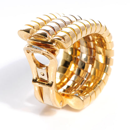 Bulgari BVLGARI 18K Yellow Gold Pink Gold Tubogas Clip On Earrings 3 of 5