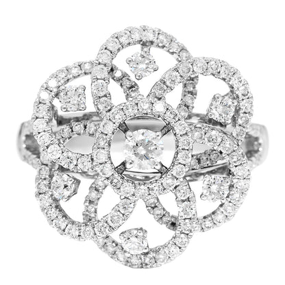 Parker & West by FASHIONPHILE 18K White Gold Diamond 1.24ctw Flower Ring 59 8.75 1 of 10