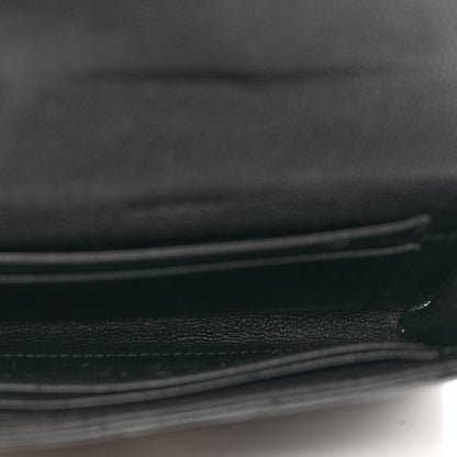 Saint Laurent Grain De Poudre Matelasse Chevron Small Monogram Envelope Wallet Black 5 of 8