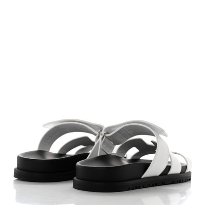 Hermes Calfskin Womens Chypre Sandals 35.5 White 4 of 9