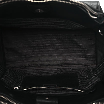 Prada Glace Calf Twin Pocket Tote Black 5 of 12