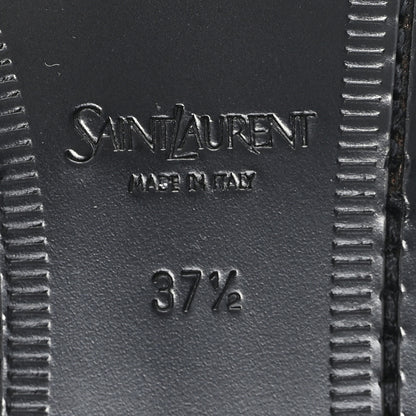 Saint Laurent Calfskin Womens Laurent Penny Loafers 37.5 Black 7 of 10