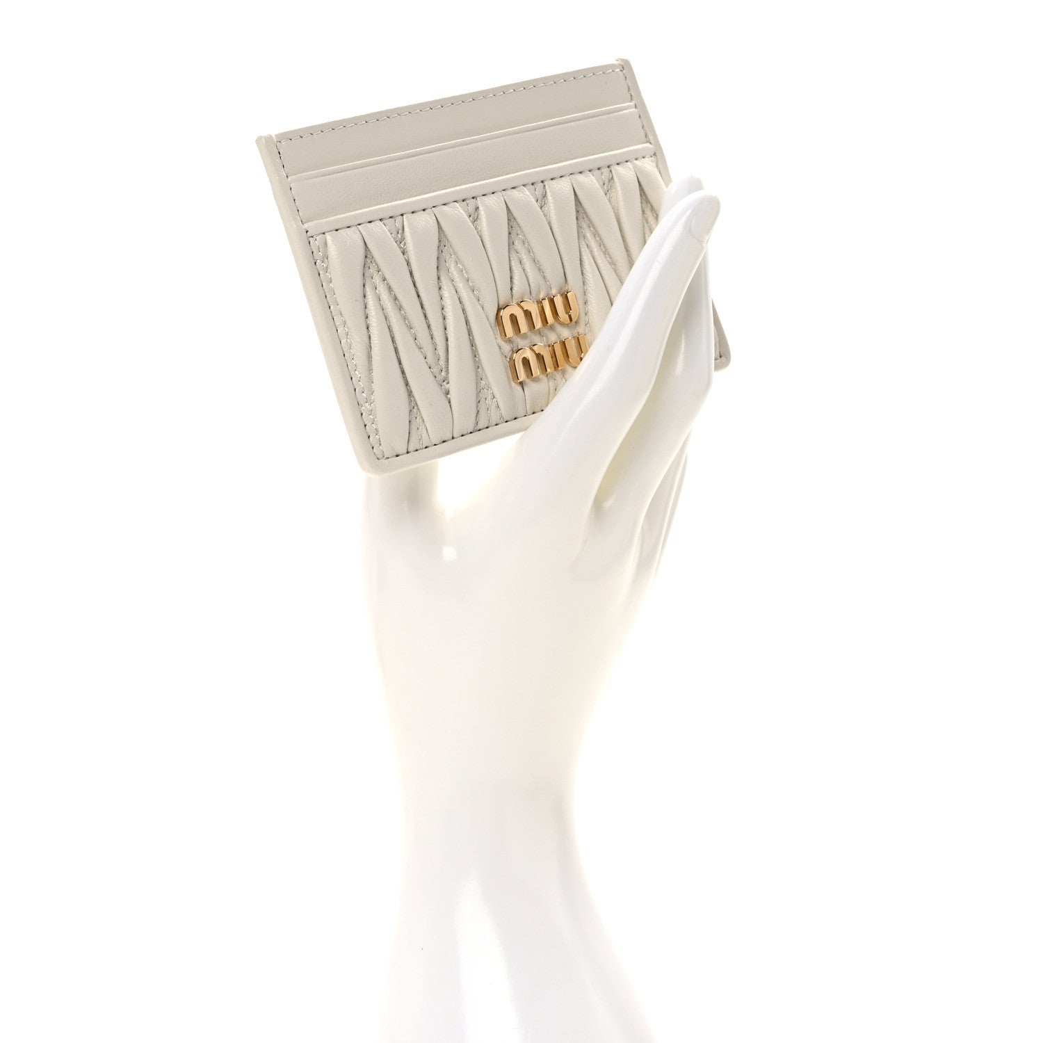Miu Miu Nappa Matelasse Card Holder White 2 of 8
