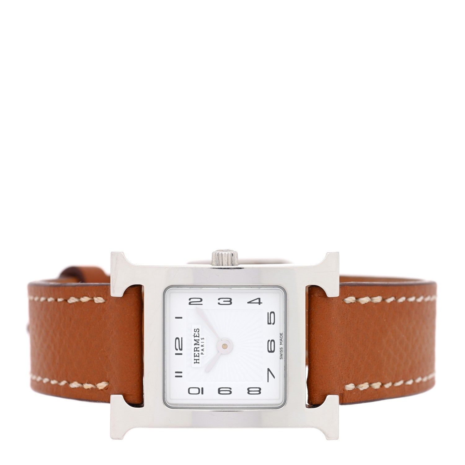 Hermes Stainless Steel Epsom 21mm Heure H Hour Quartz Watch Gold 2 of 5