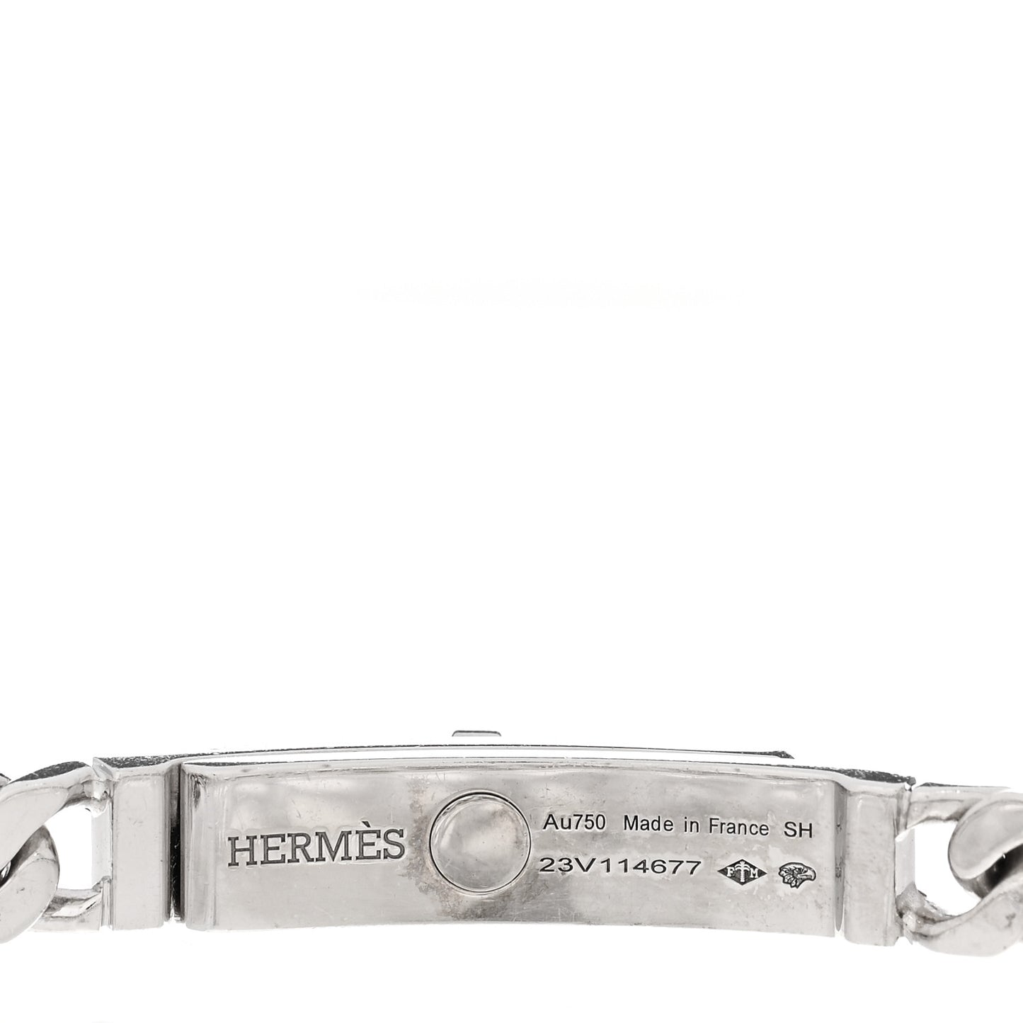 18K White Gold Diamond TPM Kelly Gourmette Bracelet SH