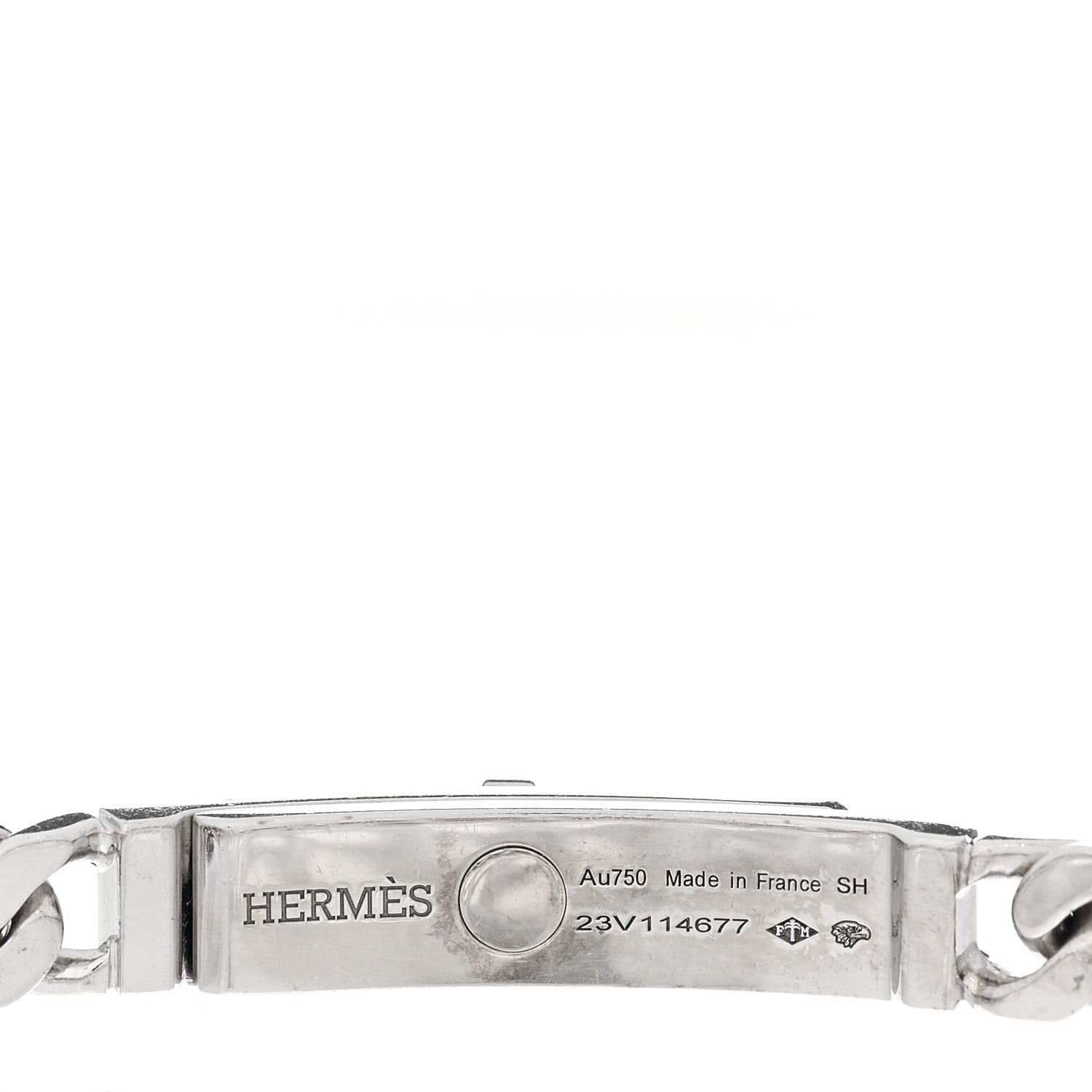 Hermes 18K White Gold Diamond TPM Kelly Gourmette Bracelet SH 3 of 4