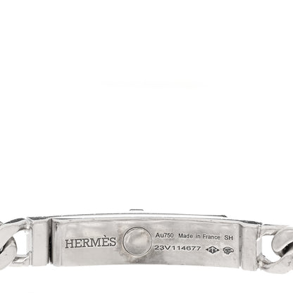 Hermes 18K White Gold Diamond TPM Kelly Gourmette Bracelet SH 3 of 4
