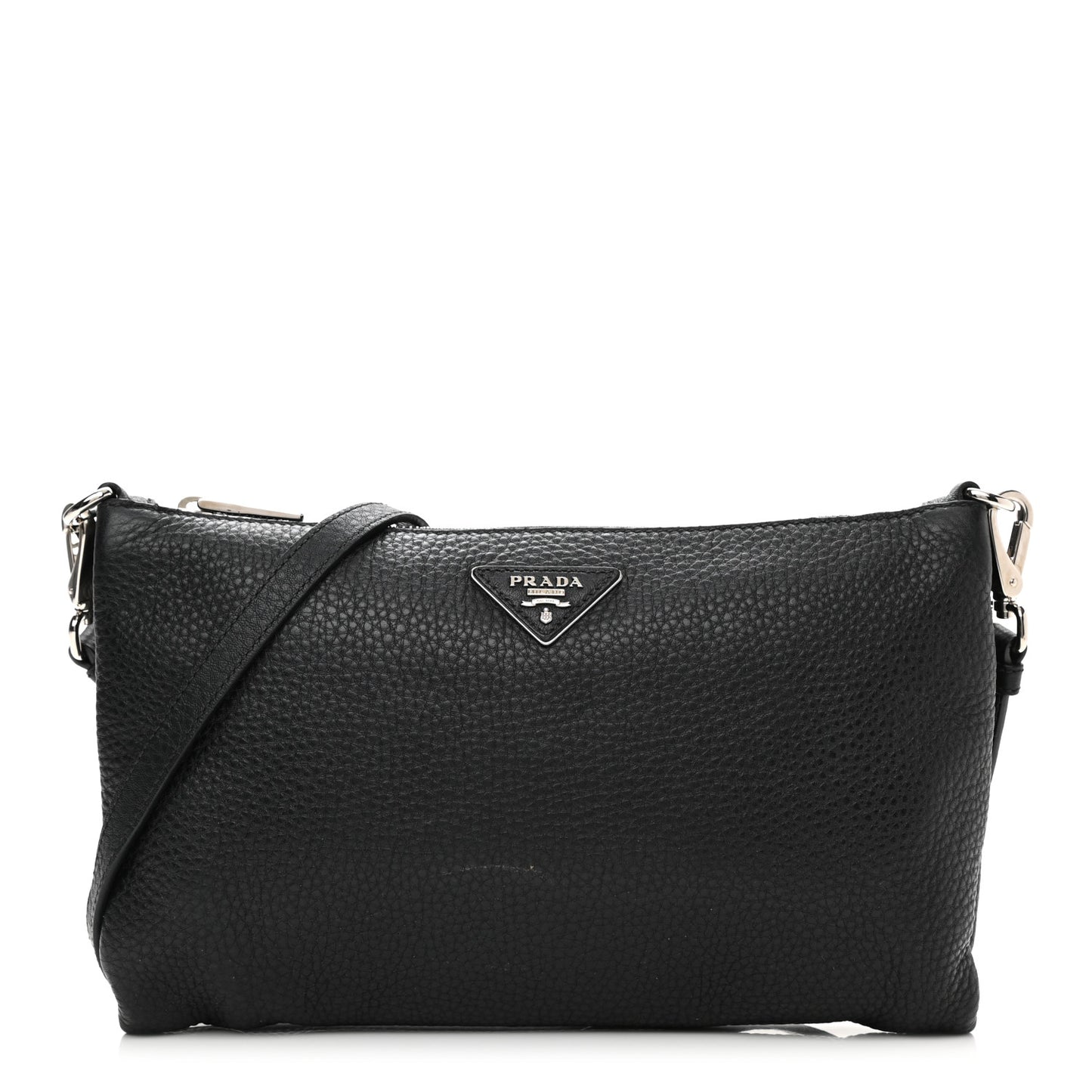 Vitello Daino Crossbody Bag Black