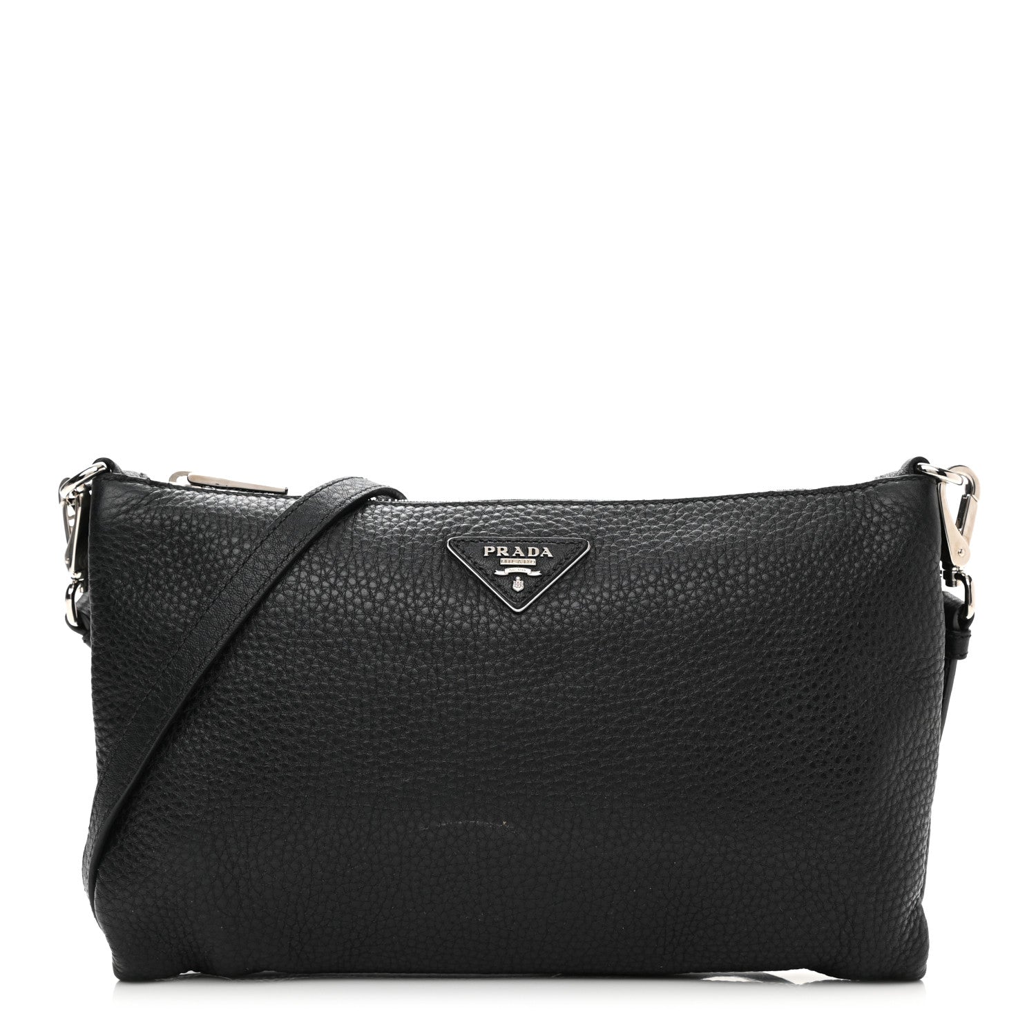 Prada Vitello Daino Crossbody Bag Black 1 of 11