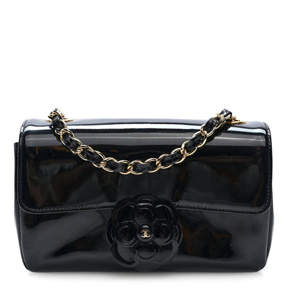 Chanel Patent Calfskin Small Camellia Flap Black 1 of 10