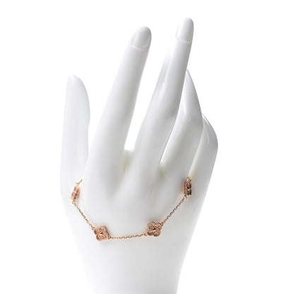 Van Cleef & Arpels 18K Rose Gold 6 Motifs Sweet Alhambra Bracelet 2 of 8