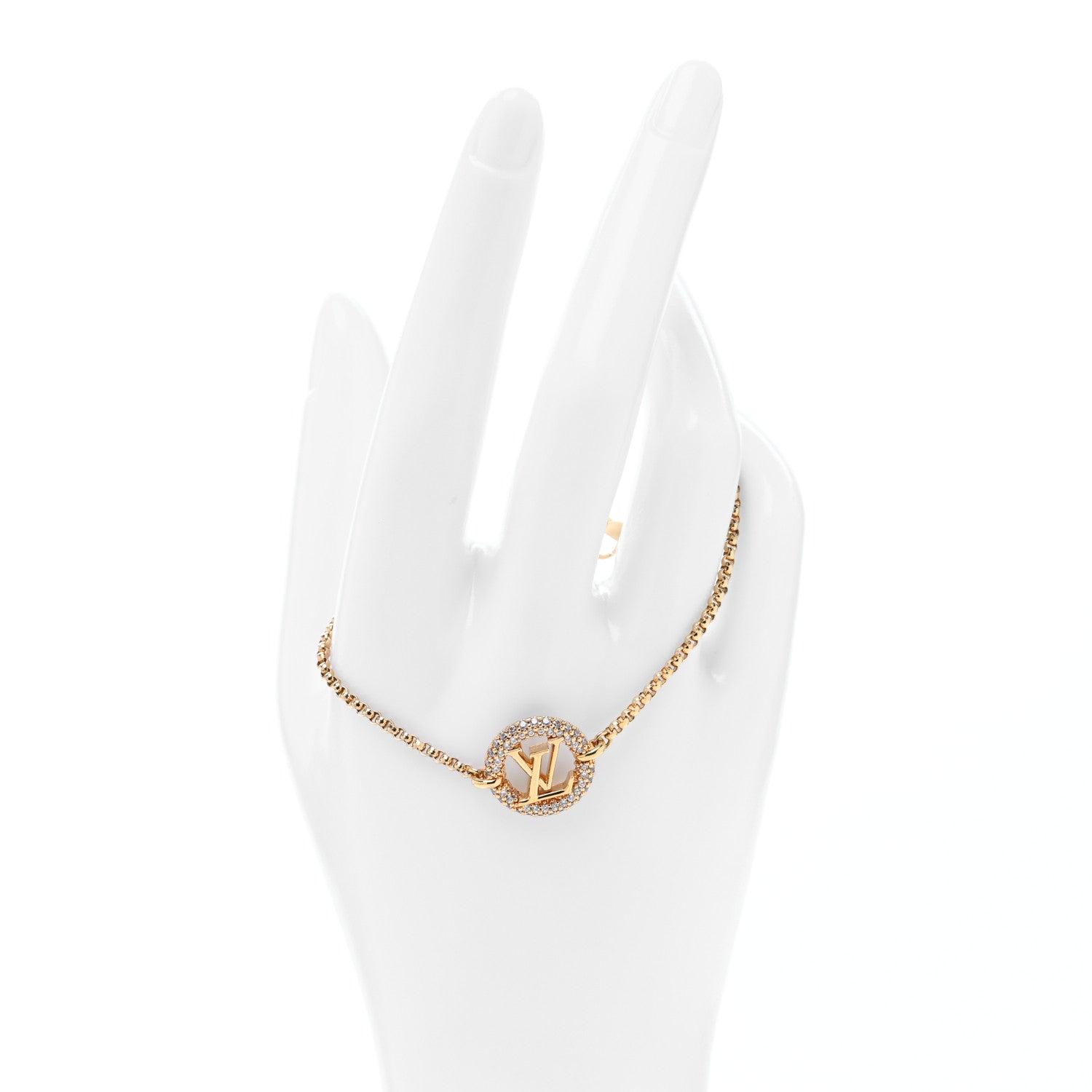 Louis Vuitton Metal Crystal Louise By Night Bracelet Gold 2 of 5