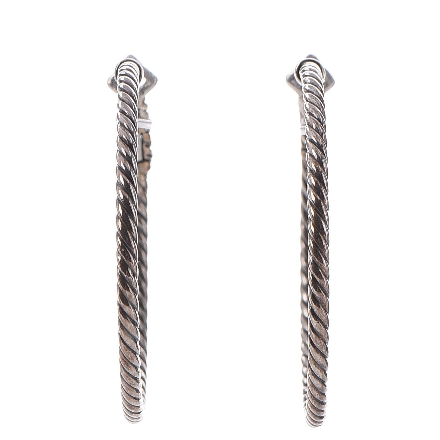 Sterling Silver 36mm Large Cable Classics Hoop Earrings