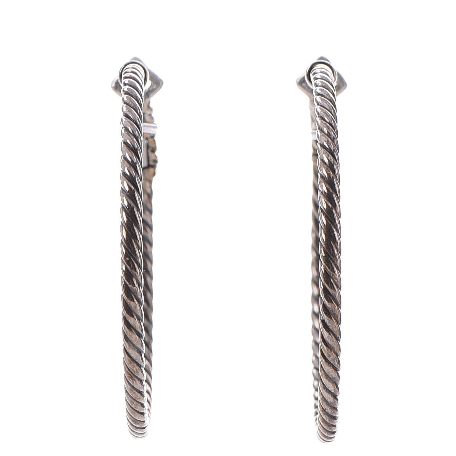 David Yurman Sterling Silver 36mm Large Cable Classics Hoop Earrings 1 of 5