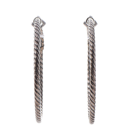 David Yurman Sterling Silver 36mm Large Cable Classics Hoop Earrings 1 of 5