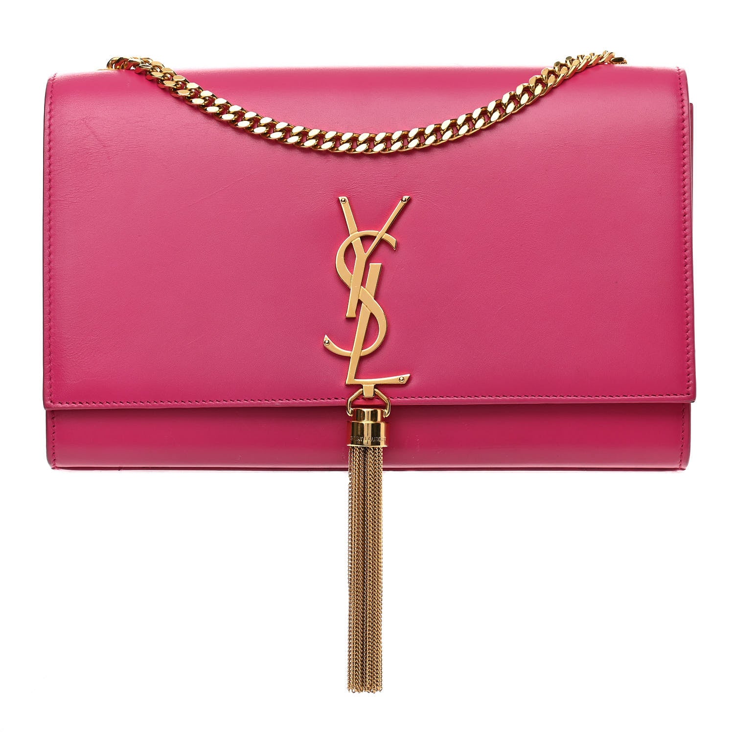 Saint Laurent Smooth Calfskin Medium Classic Monogram Kate Tassel Satchel Fuchsia 1 of 12