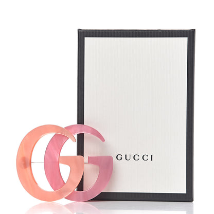 Gucci Resin Double G Brooch Pink 5 of 5