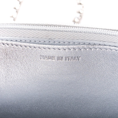 Chanel Metallic Lambskin Quilted Wallet On Chain WOC Silver 8 of 13