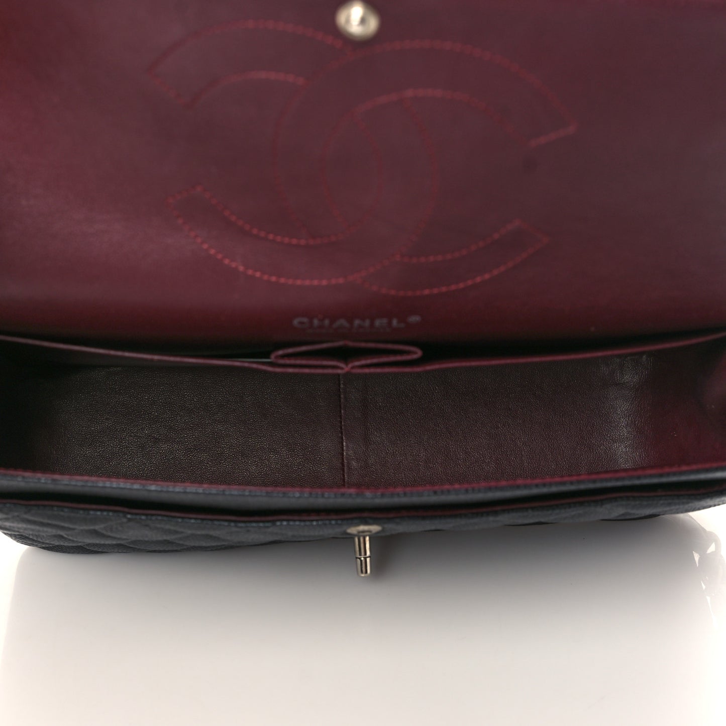 Caviar Quilted Jumbo Double Flap Black