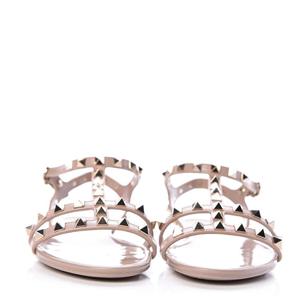 Valentino Garavani PVC Jelly Rockstud Caged Sandals 36 Poudre 2 of 15