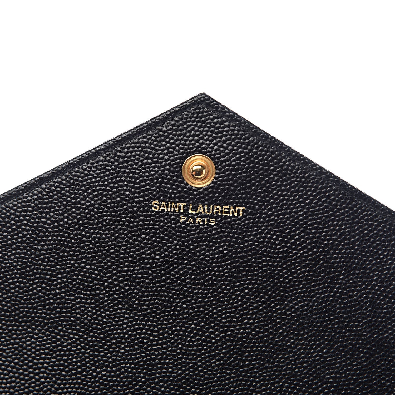 Saint Laurent Grain De Poudre Matelasse Chevron Monogram Chain Wallet Black 6 of 10