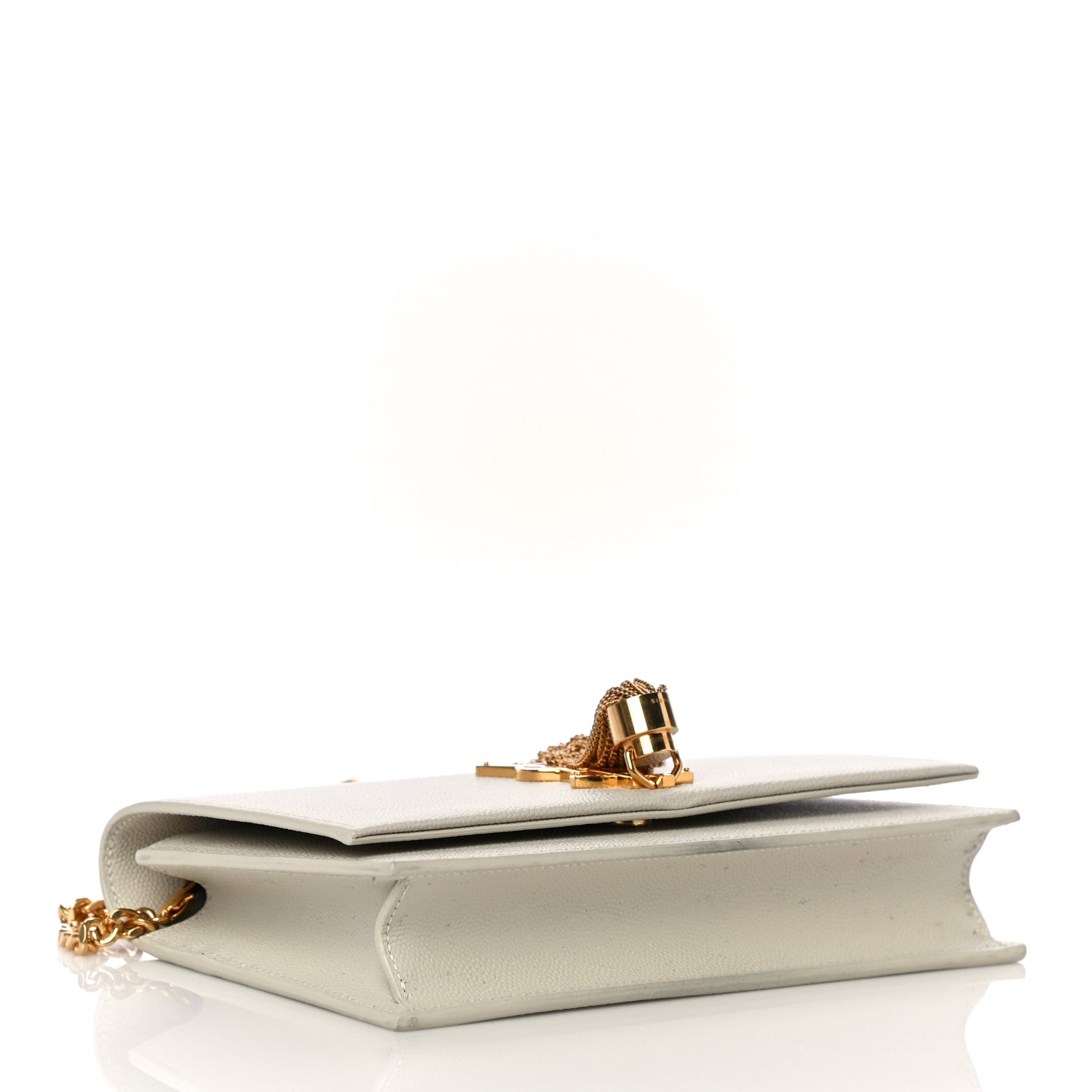 Saint Laurent Grain De Poudre Classic Monogram Kate Tassel Chain Wallet Crema Soft 4 of 11