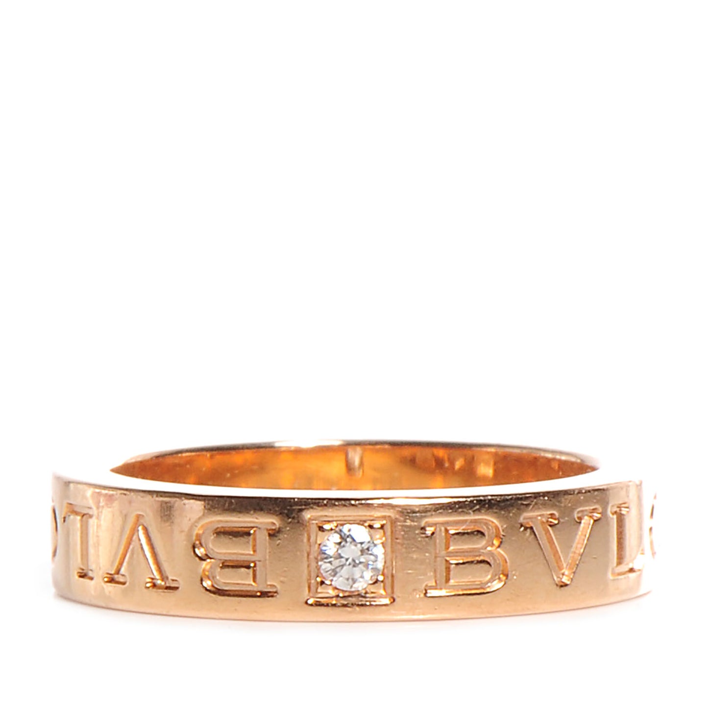 18K Rose Gold Diamond B.Zero1 Essential Band Ring