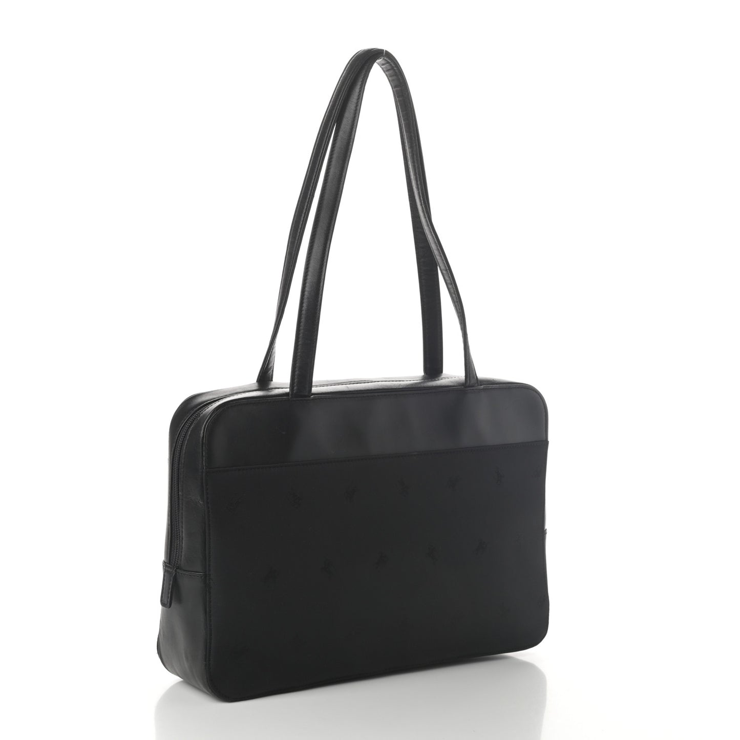 Calfskin Nylon Shoulder Bag Black