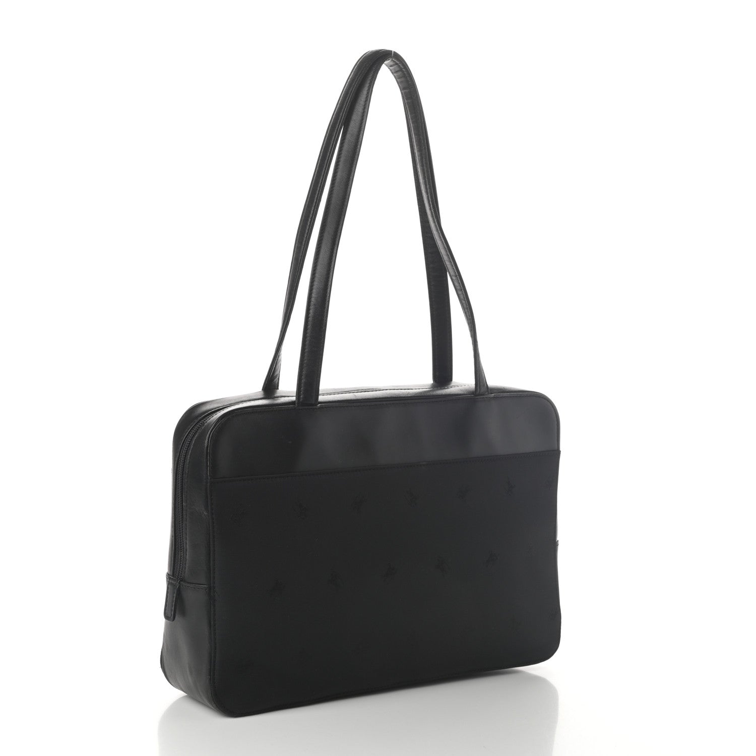 Burberry Calfskin Nylon Shoulder Bag Black 3 of 9