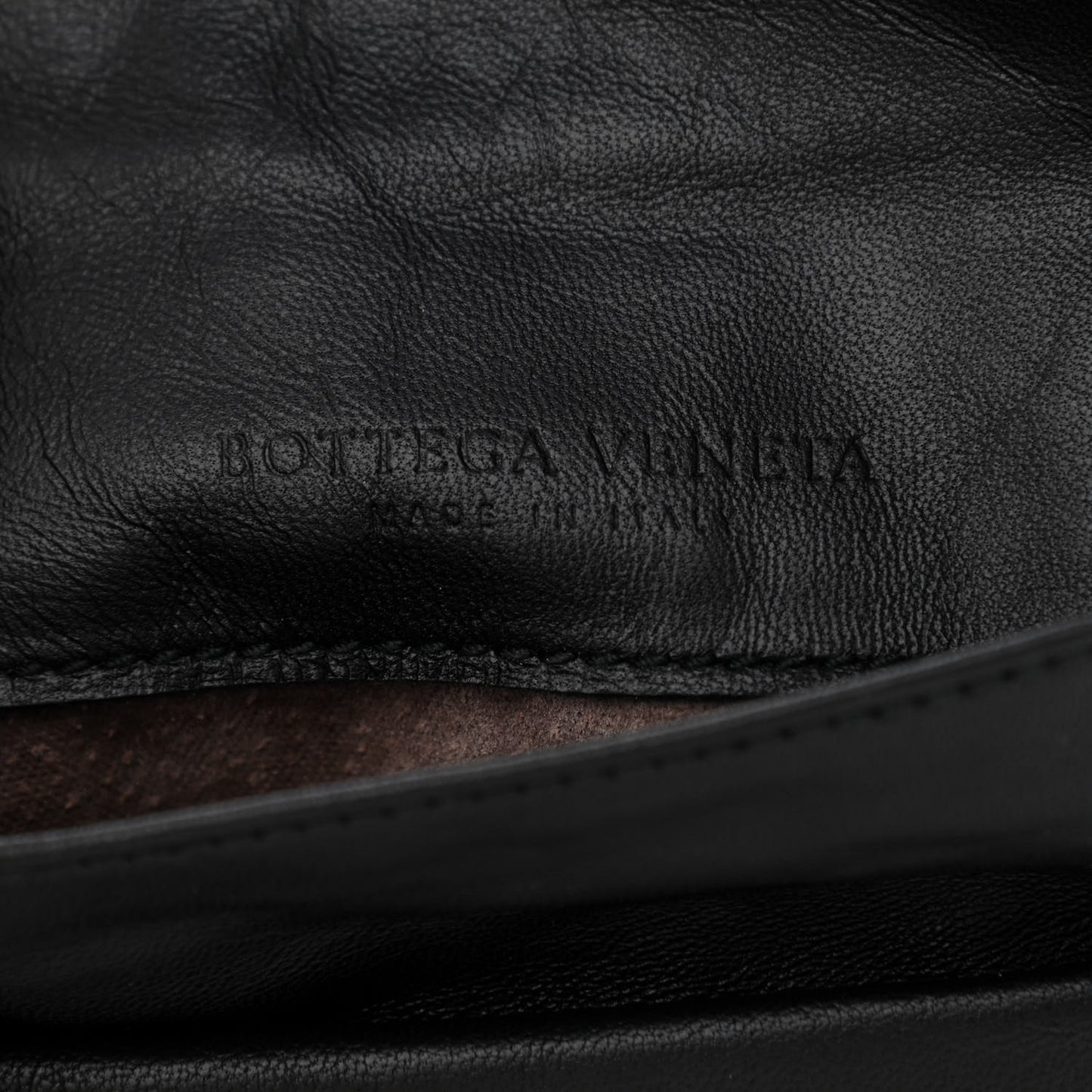 Nappa Intrecciato Mini Chain Messenger Black