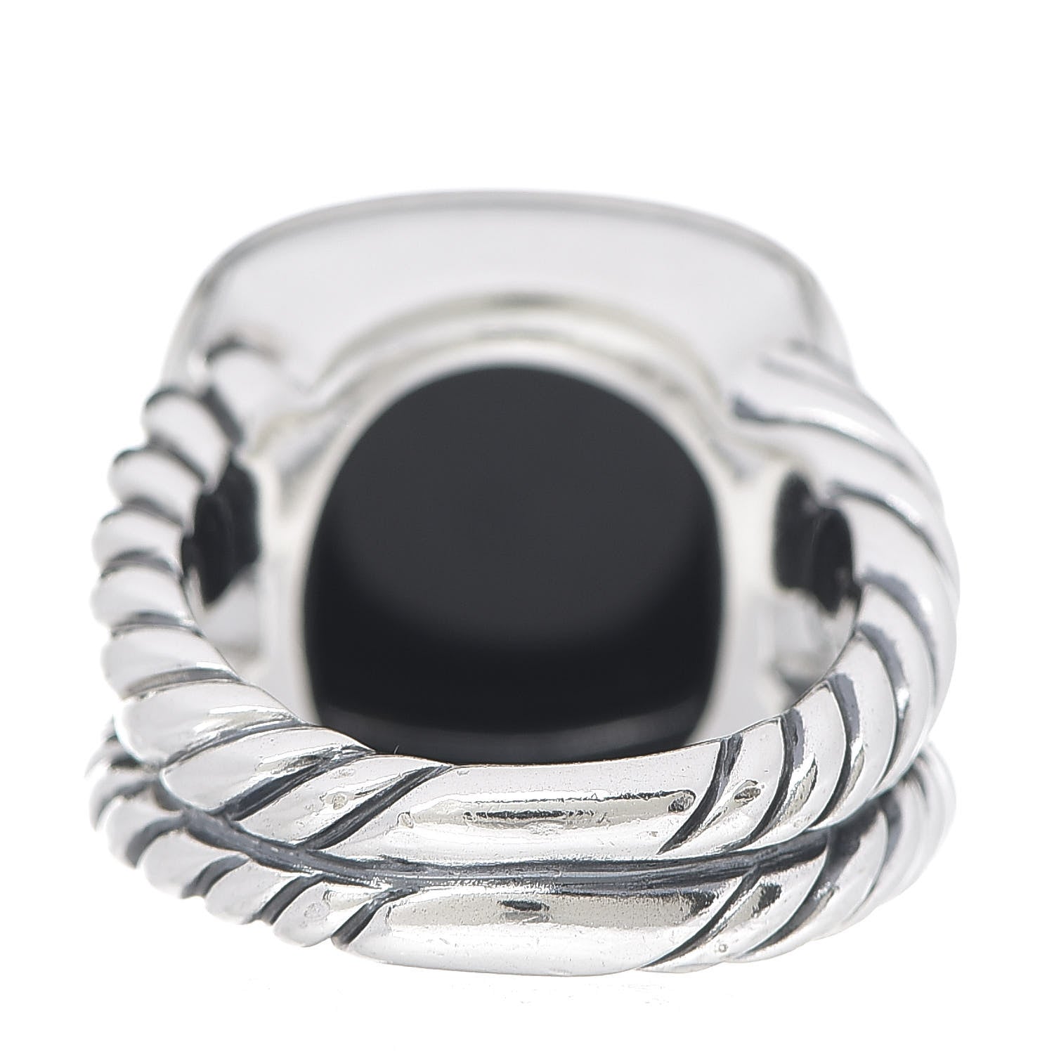 David Yurman Sterling Silver Black Onyx 14mm Albion Ring 53 6.25 3 of 4