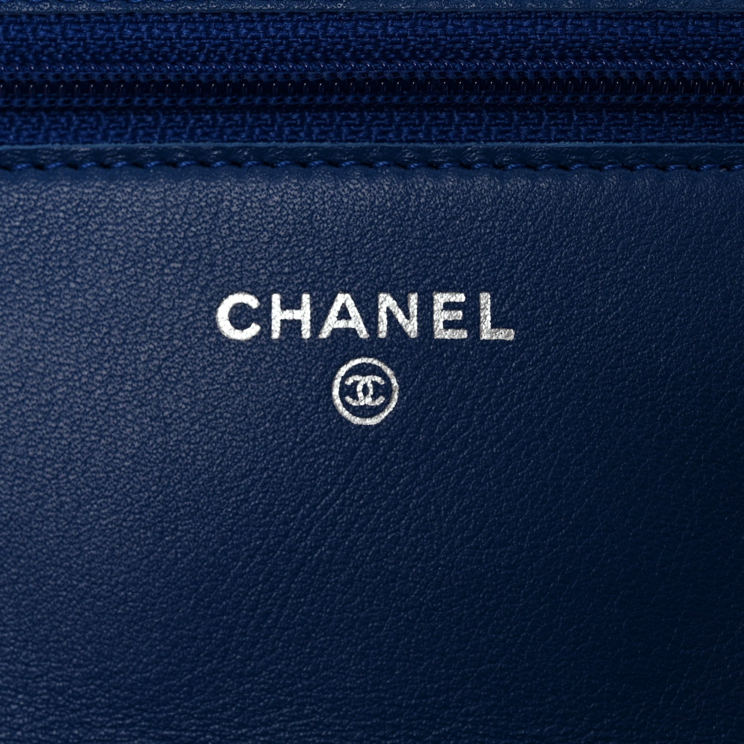 Chanel Patent Quilted Wallet On Chain WOC Blue 6 of 12
