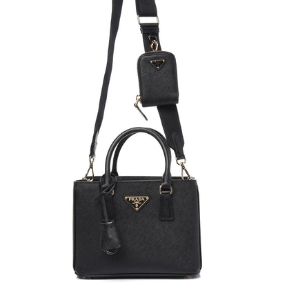 Prada Saffiano Lux Micro Galleria Shoulder Bag Black 6 of 19