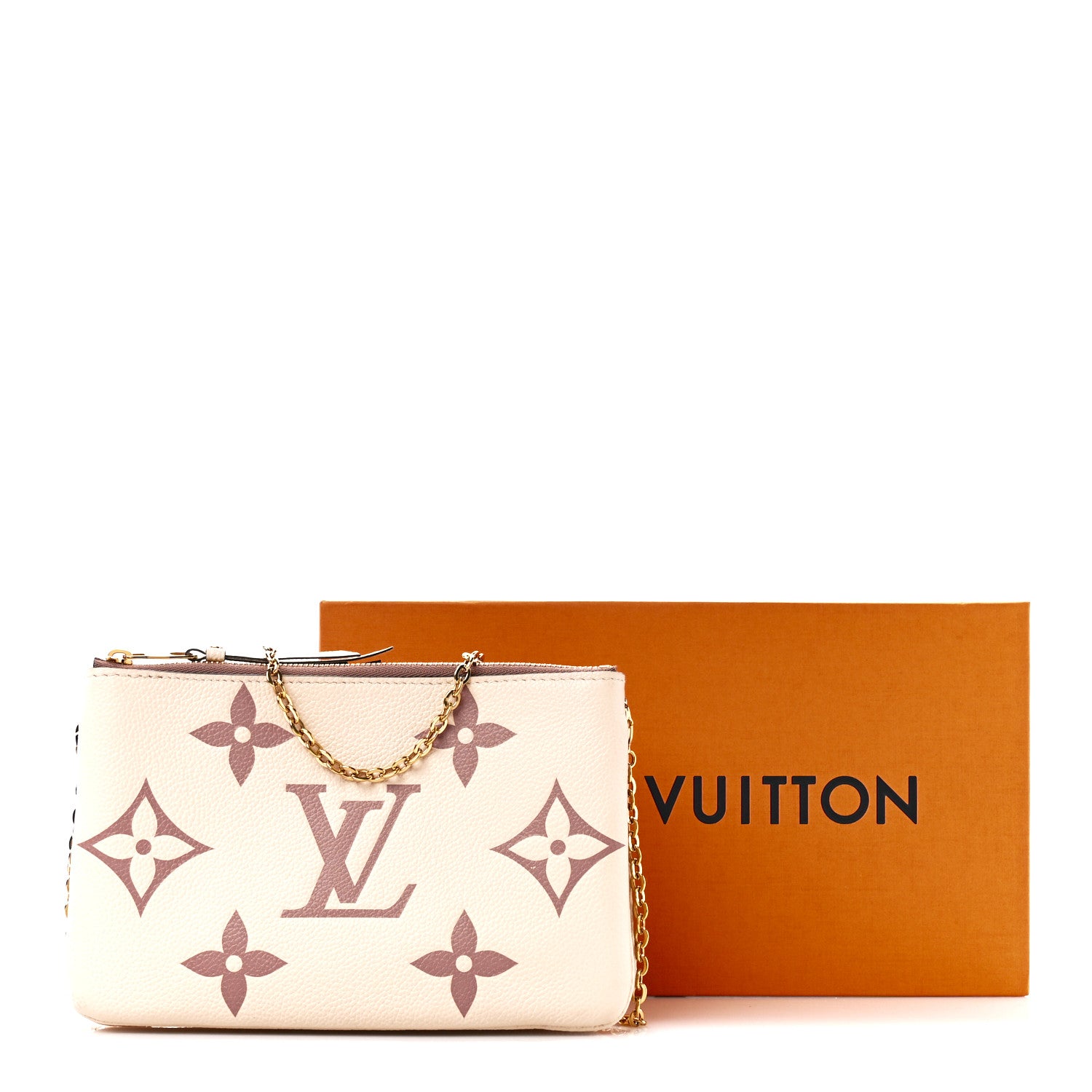 Louis Vuitton Empreinte Monogram Giant Double Zip Pochette Creme Bois de Rose 11 of 11