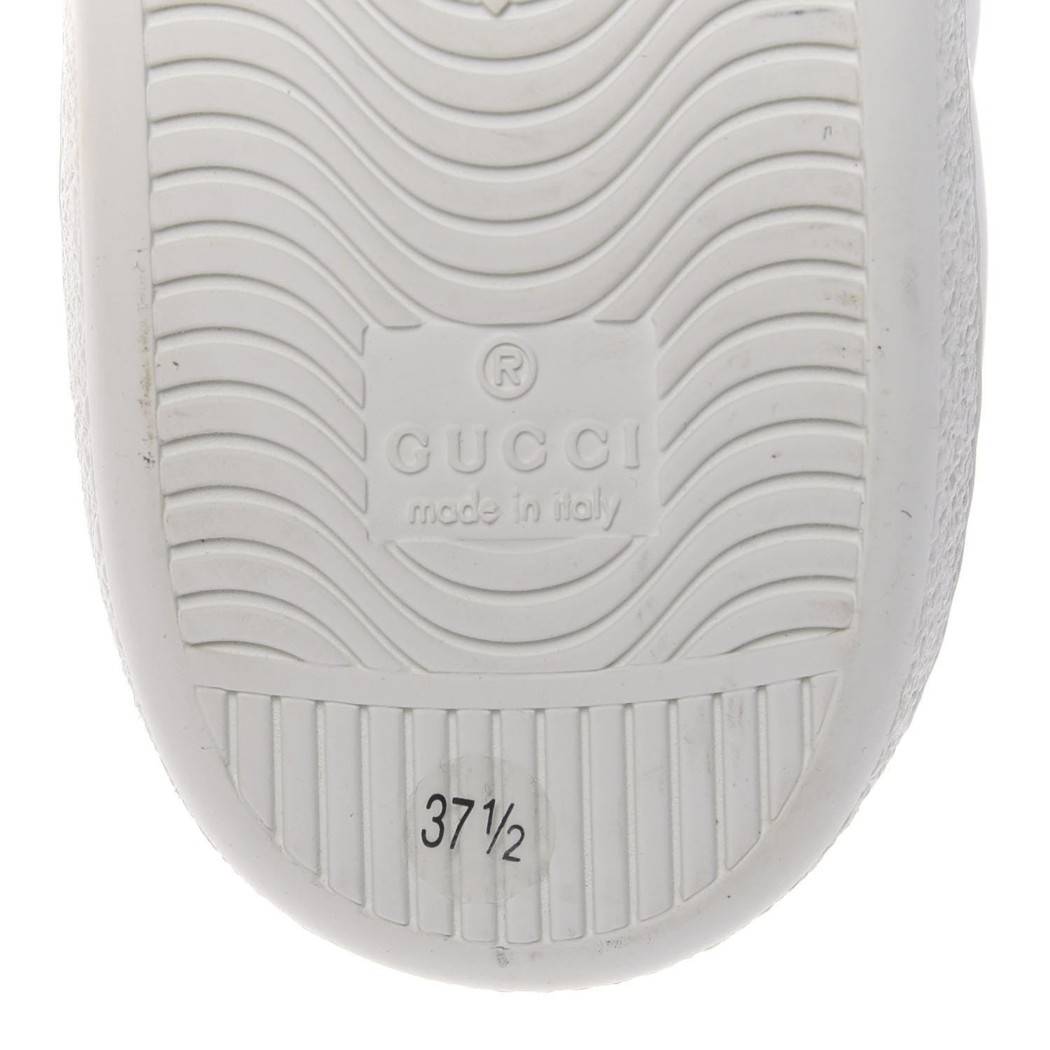 Gucci Calfskin Crocodile Web Ace Sneakers 37.5 White Green 8 of 8