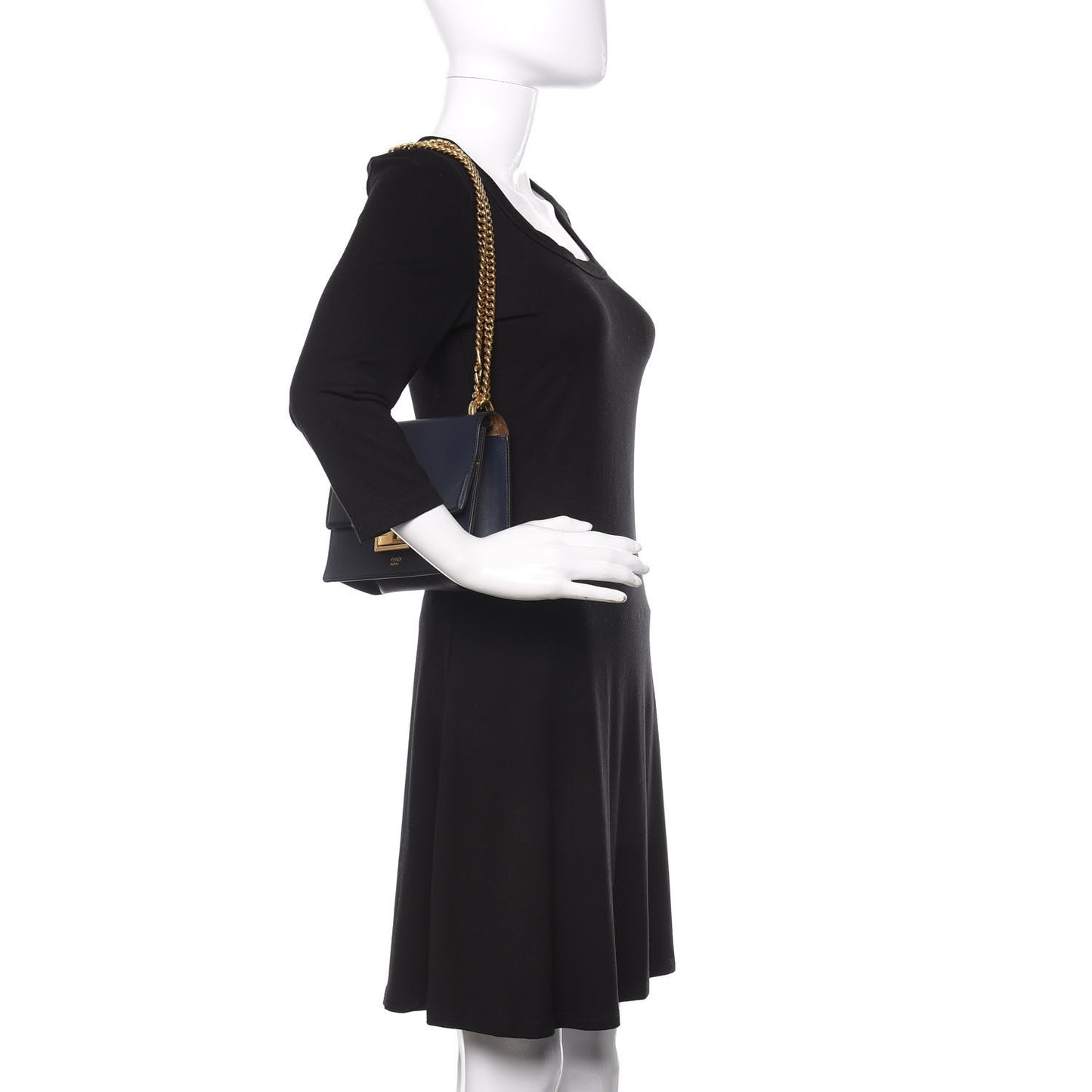 Vitello Grace Matte Small Kan U Shoulder Bag Midnight