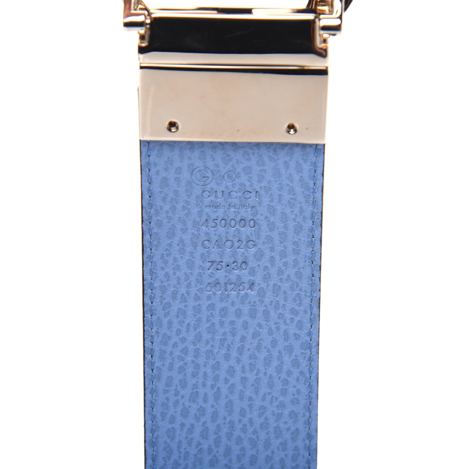 Gucci Dollar Calfskin 1973 Reversible Belt 75 30 Black Mineral Blue 3 of 6