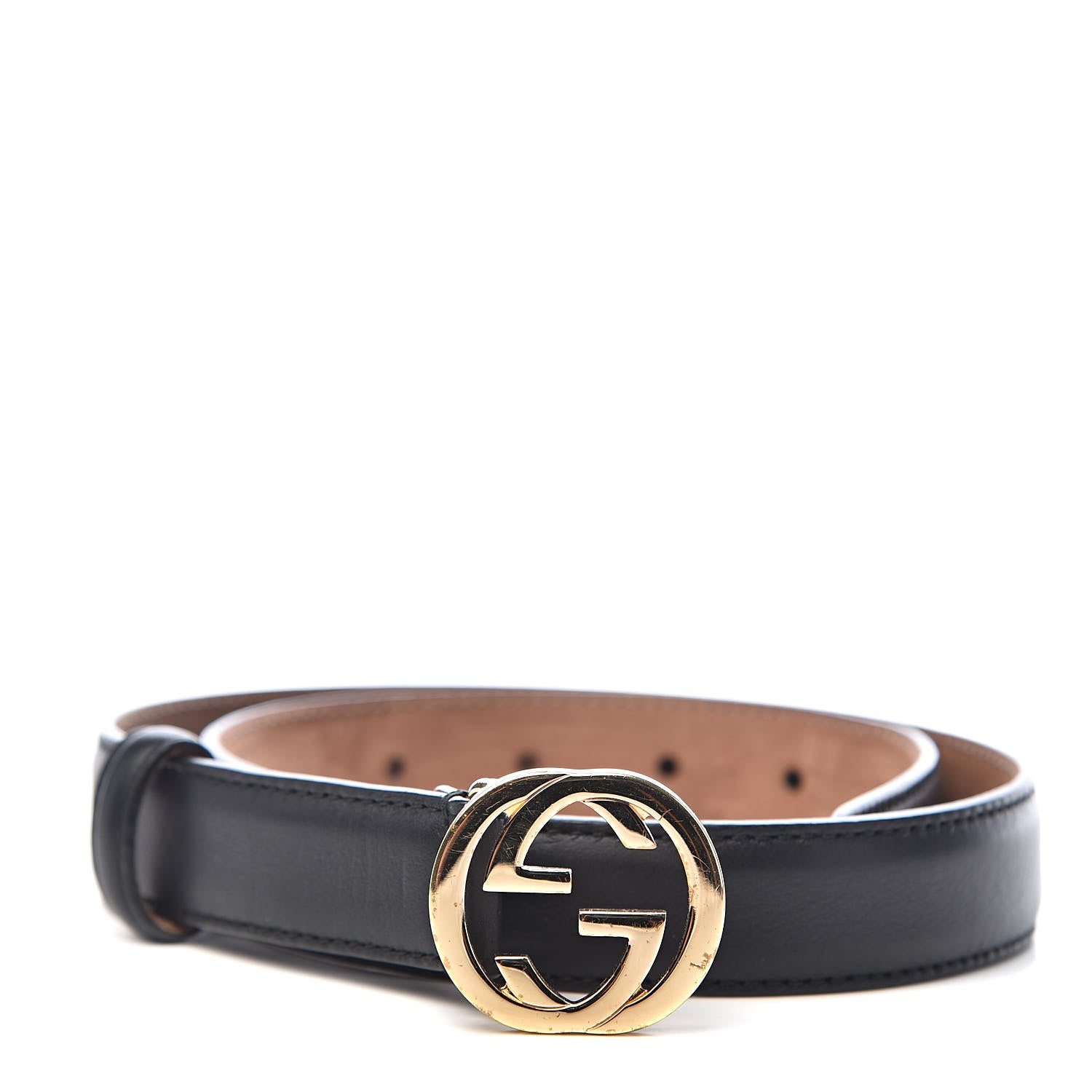 Gucci Moon Calfskin Interlocking G 25mm Belt 70 28 Black 1 of 8