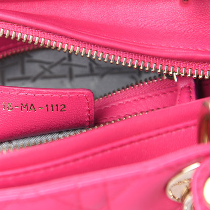 Christian Dior Lambskin Cannage Medium Lady Dior Pink 8 of 16