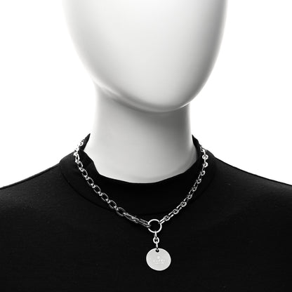 Gucci Sterling Silver Round Logo Pendant Necklace 2 of 5