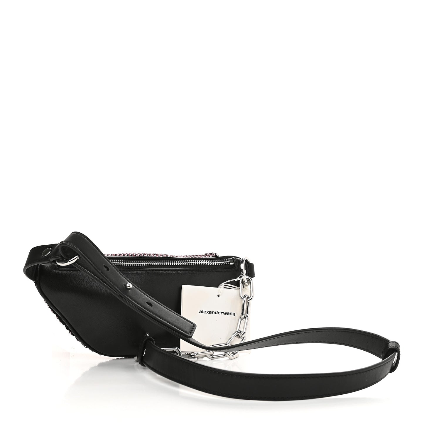 Rhinestone Mesh Mini Attica Belt Bag Prism Pink
