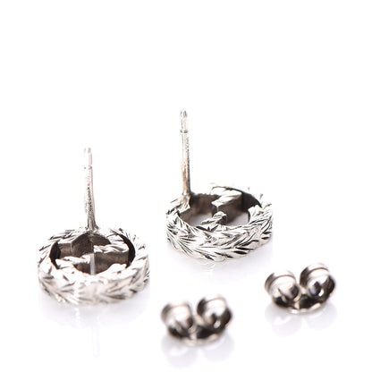 Gucci Sterling Silver Textured Interlocking G Stud Earrings 4 of 5