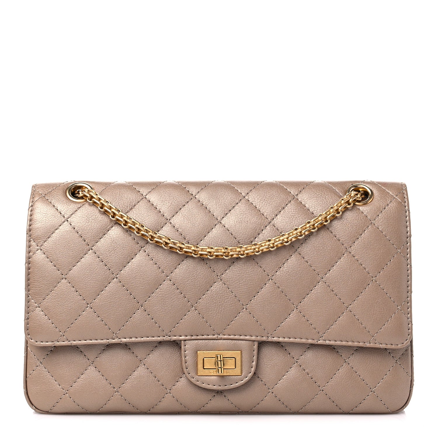 Chanel Metallic Calfskin Quilted 2.55 Reissue 226 Flap Dark Gold 1 of 10