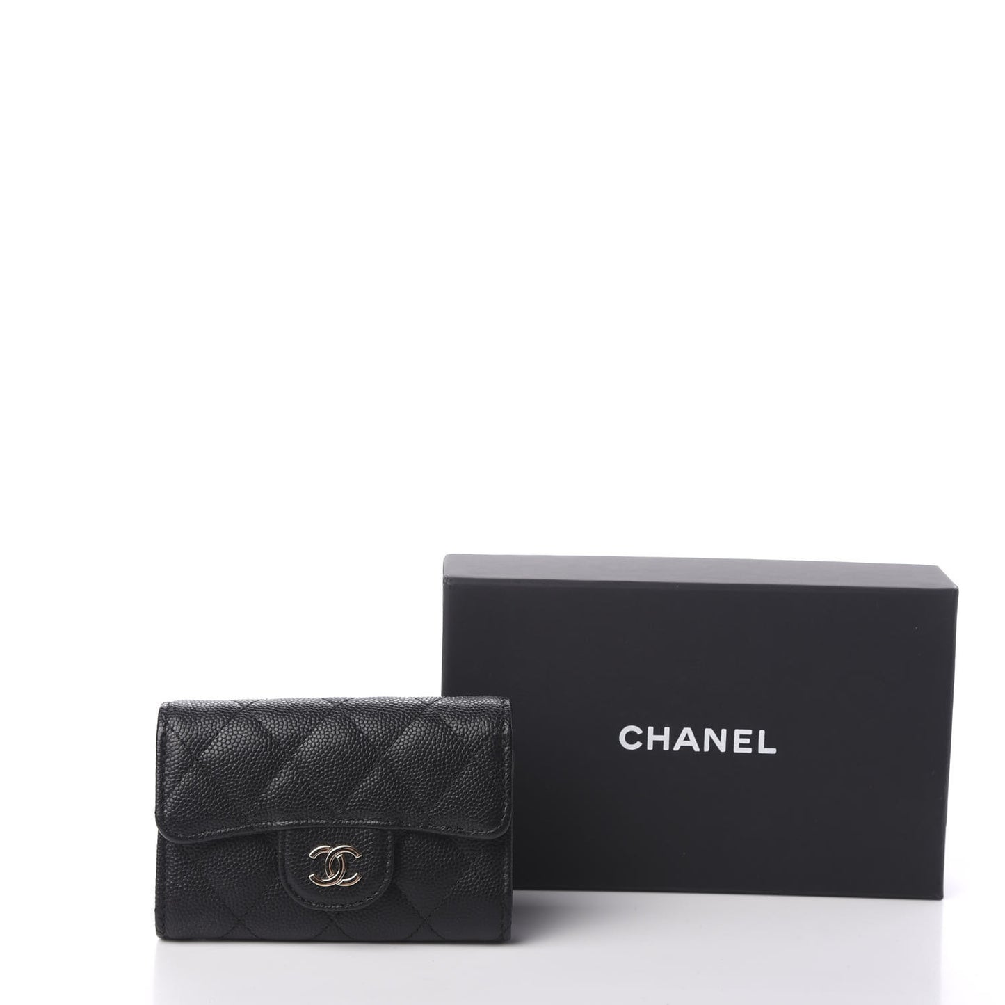 Caviar Quilted Classic 4 Key Holder Wallet Black