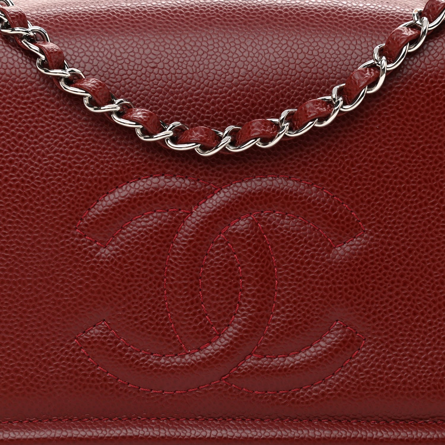 Chanel Caviar Medium Timeless CC Flap Dark Red 9 of 11