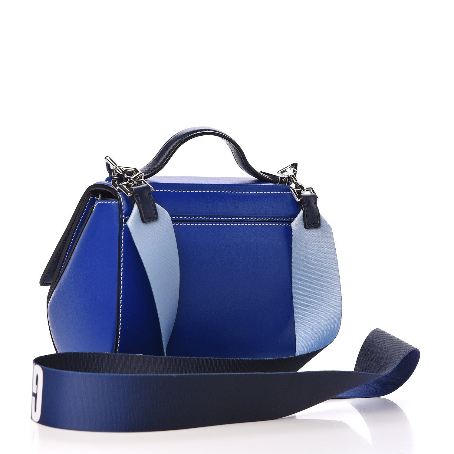 Givenchy Calfskin Mini Pandora Box Logo Strap Crossbody Bag Moroccan Blue 3 of 9