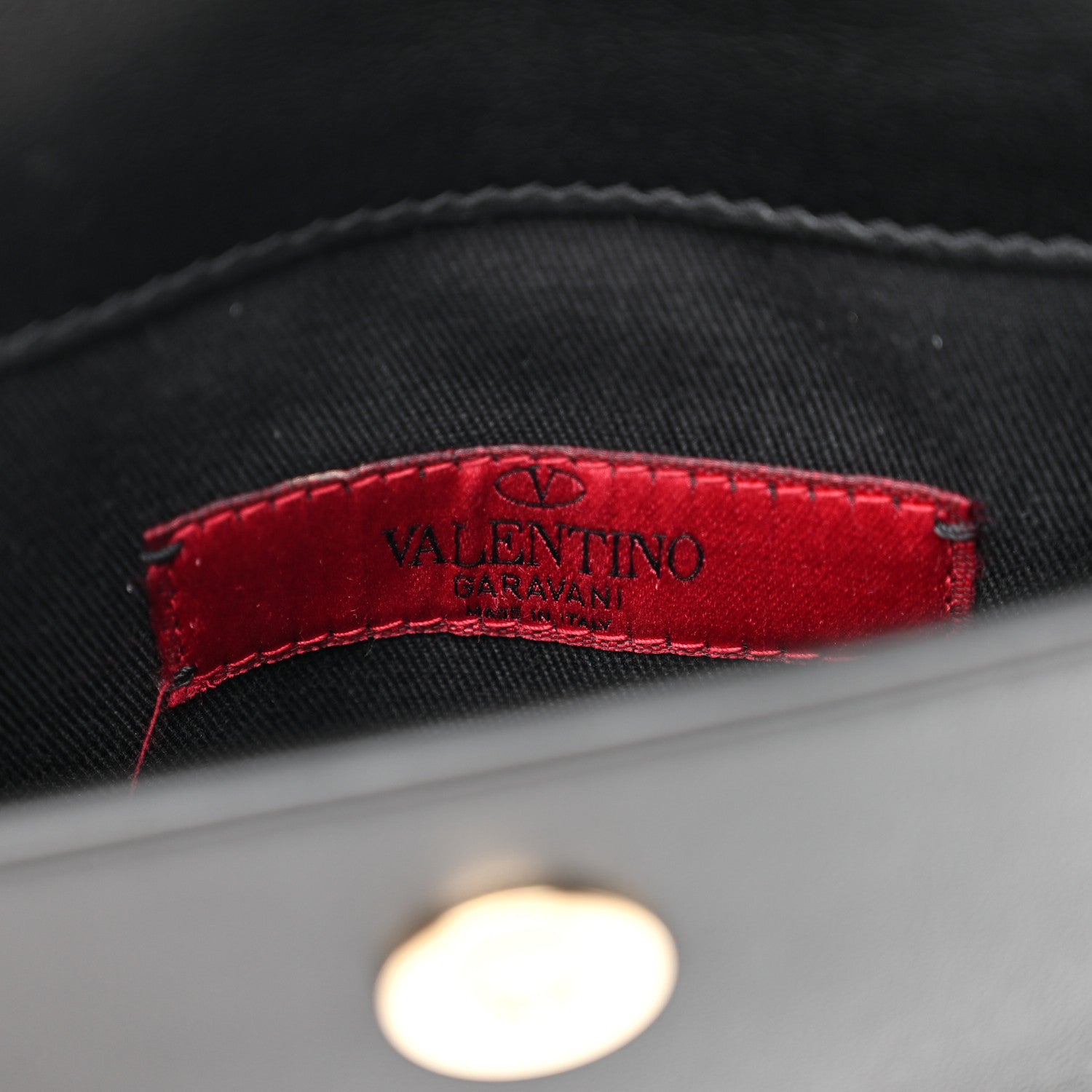 Valentino Garavani Vitello Mini Rockstud Flap Wallet on Strap Black 6 of 10