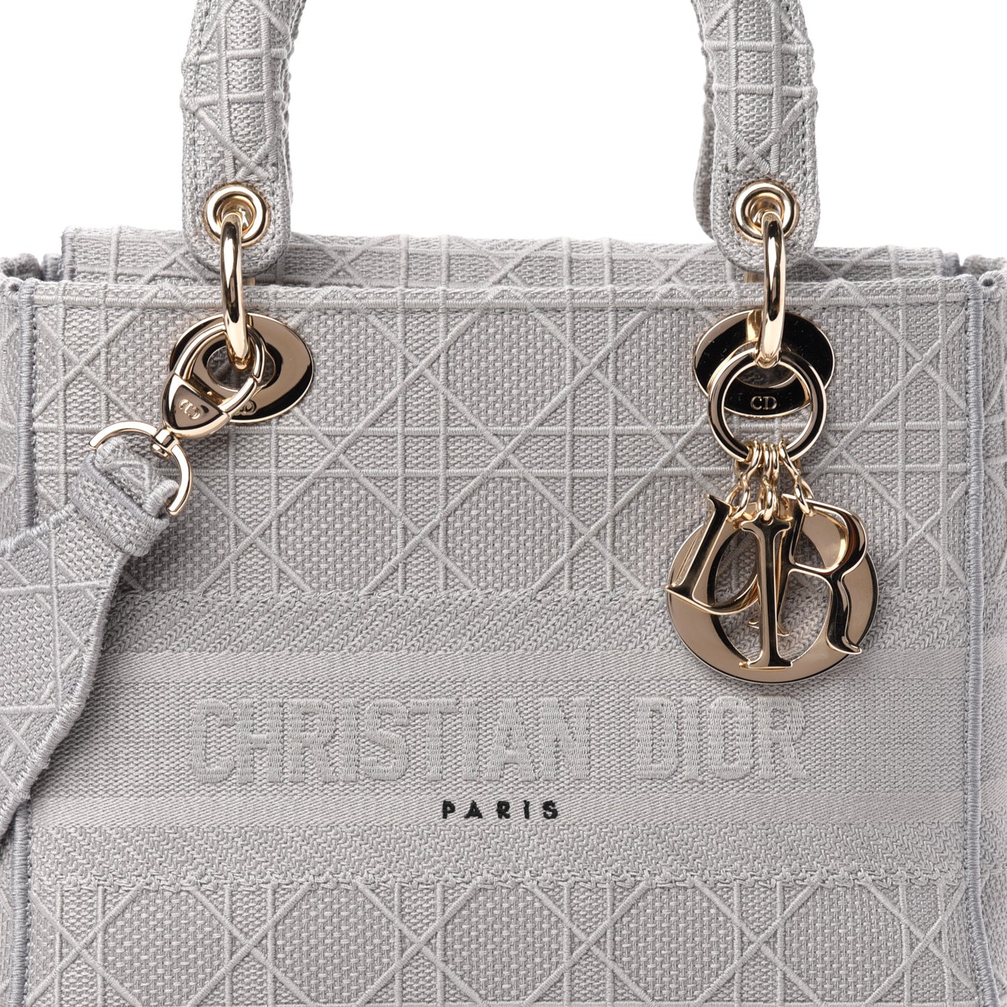 Canvas Embroidered Cannage Medium Lady D-Lite Gray