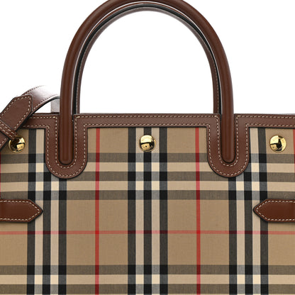 Burberry Calfskin Vintage Check Two Handle Title Bag  Archive Beige 9 of 12